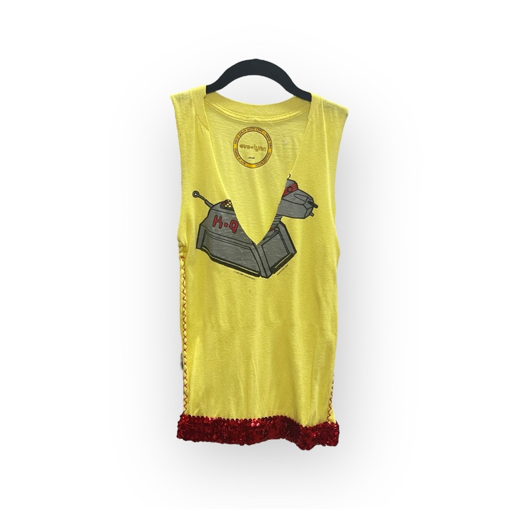 Vintage Upcycled: eve✶lynn ✶ Lori Robot 1982 Tee ✶ Sequin Embellish Whip Stitch - Picture 3 of 16